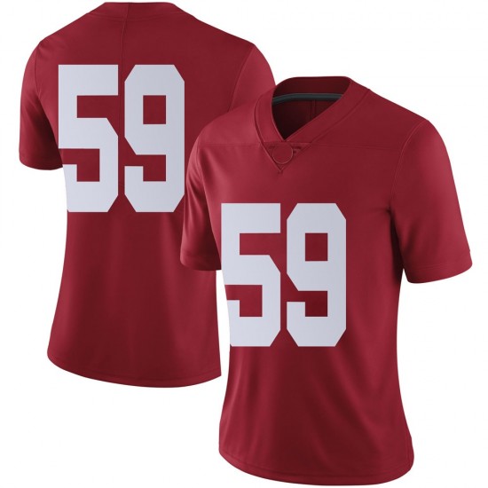 Alabama Crimson Tide Women's Bennett Whisenhunt #59 No Name Crimson NCAA Nike Authentic Stitched College Football Jersey DH16S74YB